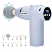 1pc Rechargable Portable Handheld Fascial Gun, 12 Pcs Replacement Heads, Percussion Deep Tissues Muscle Massagerwith 8 Speeds, Travel Massage Gun, Portable Handheld Massager, Compact Sports Massager For Office Gifts For Him, Home, Athletes, A Good Gift For Thanksgiving And Christmas