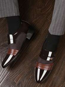 男士优雅黑色皮鞋 - 正装鞋，带穿孔细节和金属扣，适合商务、婚礼和特殊场合，适合青少年夏季休闲或户外运动或度假旅行或毕业礼物或生日礼服配饰 - 黑色 - 查看 6