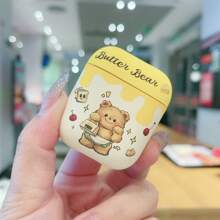 Cute Butter Bear Design Silicone Protective Case Compatible With Apple 4, Pro 2, 3, Pro, Gen 2/Gen 3, Wireless Earphone Accessories