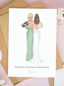 1pc- Custom Bridesmaid Thank You Cards, Personalized Custom Name Bridesmaid Thank You Cards, Customizable Wedding Thank You Cards, You Can Pick Multiple Pattern Greeting Cards, You Will Be My Bridesmaid, Custom Printed Bridesmaid Cards, Thank You Cards, Birthday Gift Cards, Wedding Cards, Uncommon Items, Gift Cards, Wedding Party Gifts,Graphic Print