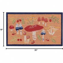 Vintage Printed Doormat, Entrance Door Mat, Non-Slip Rubber Backing Welcome Door Mats Low Profile Doormat For Entryway Outside Rug For Front Door, Entrance, Kitchen -30" X 18" - Field Mushrooms - View 2