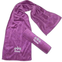 1pc Plain Color Super Soft And Quick-Dry Fitness Sports Sweat Towel, Embroidered Towel Suitable For Men And Women, Great For Tennis, Yoga, Cycling, Swimming, Gym - Purple - View 4