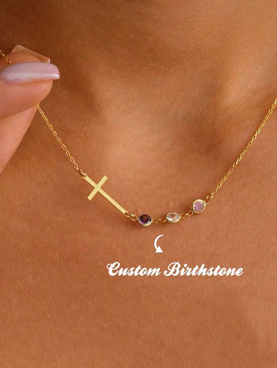 诞生石定制项链个性化诞生石定制珠宝给她最好的礼物