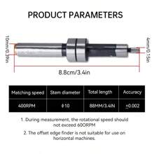 OUR ADVENTURE BOOK 1pc Precisie 10mm HSS Kantenzoeker voor Draaibank - Titanium Gecoat, Niet-Elektrisch, Zeer Precisie Meetinstrument met 4mm Sonde