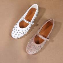 Lente & Herfst Nieuwe Dames Metalen Loafers Flats Casual Slip-On Bootschoenen