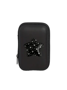 A Portable Mini Storage Bag With Y2k Star Heart Decoration Elements, Waterproof And Anti Drop Eva Material Hard Shell Camera Box, Shockproof Storage Box, Suitable For Storing Digital Cameras And Digital Products, Can Store Headphones