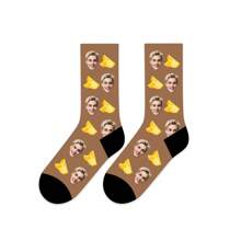 1 Pair Customized 3D Digital Heat Transfer 360° Print Face Pattern Mid-Calf Socks, Pineapple Design, Personalized, Comfortable Breathable Fashion Streetwear Socks, Suitable As Friends & Family, Couple, Holiday, Vacation Gift - Multicolor - View 19