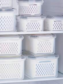 Zestaw 9-częściowy {3 pokrywki + 3 kosze + 3 pudełka} Przykryte pojemniki do przechowywania w lodówce - składane pojemniki do organizacji lodówki z tacką ociekową na owoce, warzywa i produkty suche - wielofunkcyjny system organizacji kuchni na kemping i do jadalni