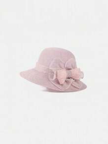 1pc Women Bucket Hat With Bowknot Decoration, Floral Design - Wide Brim, Breathable, Lightweight Hat Suitable For Church, Tea Party, Beach - With Artificial Flower Decor, Church Sun Hat | Lightweight Hat - A - View 10