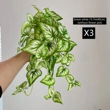 1/3 件人造悬挂植物，27.5/15.7 英寸假常春藤叶，人造盆栽藤蔓悬挂装饰，适用于婚礼墙壁、家庭、房间、庭院、室内或室外、办公室装饰（无盆） - 彩色 - 查看 8