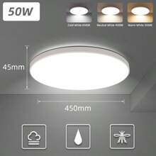 CANMEIJIA 超薄方形 LED 吸顶灯平板灯，家用 LED 吸顶灯，适用于家庭装饰，适用于客厅/卧室/浴室/办公室/餐厅/大堂/酒店/工作室/仓库/入口/厨房/走廊/阁楼/通道，根据使用需求选择合适的尺寸，60W/50W/40W/30W/20W 可用 - LED吸頂燈 - 查看 24