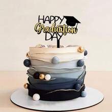 1 pieza/3 piezas/5 piezas Decoración para tarta de graduación Clase de 2025 para fiesta de graduación, decoraciones DIY para tartas y postres - Multicolor - Ver 3