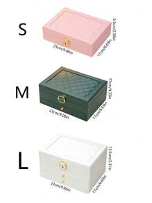 Stylish Single-Piece Three-Tier/Two-Tier/One-Tier Jewelry Organizer Box - Jewelry Organizer Box With Necklace Rack And Tray. Perfect For Storing Necklaces, Rings, Earrings, Bracelets, And Other Small Jewelry. (The Lock Is Decorative.) - Multicolor - View 3