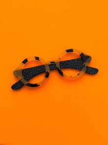 1pc Creative Acrylic Glasses Brooch, Cute Geometric Lapel Pin, Bag Clothes Hat Decor Accessory Dress Accessories Pin For Clothes Bag Charm School Office Accessories Shirts Jacket Jewelry Halloween Clothes Pin Funny Teacher Gifts Halloween Accessories Teachers Day Costume Accessories Bag Charms Christmas