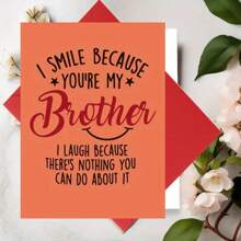 1 张幽默兄弟贺卡，适合生日、圣诞节和友谊日 - 卡通主题，英语，适合任何场合