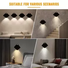 3 peças Luzes de Parede LED Modernas de Arraia com Sensor de Movimento, Adequadas para Quarto, Escada, Sala de Estar, Guarda-roupa, Entrada, Corredor, Iluminação Interna e Externa