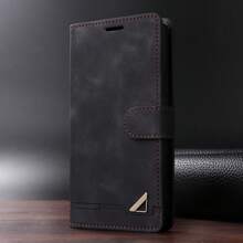 Wallet Minimalist Style Flip Cover Phone Case Compatible With Samsung S Series And A Series - Black - View 4