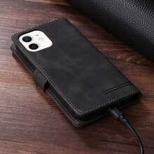 Wallet Minimalist Style Flip Cover Phone Case Compatible With Samsung S Series And A Series - Black - View 8