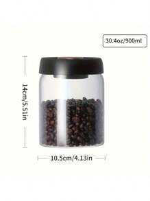 1 pieza Canister de vidrio borosilicato de alta calidad, para granos de café y almacenamiento en la cocina - Capacidad de 480 ml / 860 ml / 1150 ml / 1720 ml - Transparente - Excelente para mantener la frescura y el aroma