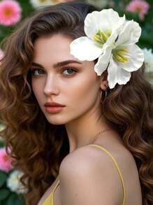 1 pieza Clip para el cabello con flor de lirio artificial de estilo bohemio, Pinza para el cabello para el Día de San Valentín, Pasadores para el cabello, Accesorios escolares, Atuendos de vacaciones para mujer