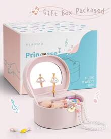 Musical Jewelry Box, Ballerina Music Box, Birthday Bedroom Decoration, Light Pink - 淺粉色 - 查看 2