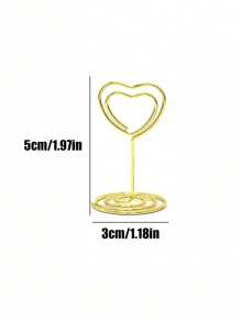 1/12/24 Pcs Heart Shape Table Number Holders, Place Card Holders, Wire Picture Holders, Small Table Card Holders,Photo Picture Holders For Centerpieces, Wedding Reception, Birthday Anniversary Party Decoration