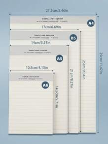 透明 PP 封面书写垫，70 张带横线和空白页的学习笔记本和大号便签，适合学校或办公室使用、学校用品、返校