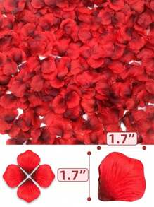 2000pcs Non-Woven Stacked Simulation Rose Petals, Wedding Decoration, Valentine's Day Celebration, Suitable For Couple DIY Handmade Date Decor