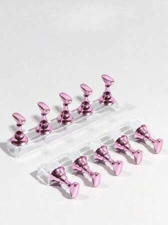 1pc Magnetic Acrylic Nail Holder Fake Practice Display Stand Organizer Showing Shelf Manicure Train