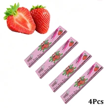 4-Box Pack 4 Flavors (Strawberry, Banana, Coconut, Chocolate) Smoking Rolling Paper, 11mm Length Handmade Cigarette Paper, Fragrant Smoking Paper, Smoking Accessories, Ideal Gift For New Year Party, Valentine's Day, Smokers