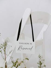 1pc This Row Is Reserved Sign For Wedding Ceremony, This Seat Is Reserved Sign, Reserved Row Acrylic Sign For Chair, Acrylic Reserved Seat Sign - Multicolor - View 6