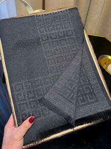 1 pieza Bufanda de mujer minimalista con estampado geométrico brillante, chal suave elegante, hijab, chal, pañuelo de cabeza perfecto para todas las estaciones, protección UV ligera