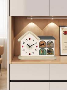 YZOK 艺术台钟，毕业礼物，适合生日礼物，送给爱人、朋友和家人的节日礼物。石英电池供电静音无滴答声，创意装饰品，高端台钟，台钟。 - 彩色 - 查看 2