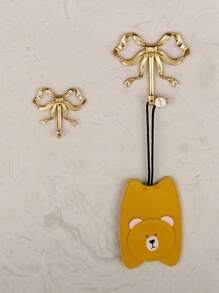 1/2PCS Brass Wall Hooks Living Room Bathroom Wall Hooks Vintage Bowknot Entrance Decoration Light Luxury Closet Coat Hooks Perfect For Gifting Gifts Birthday Graduation