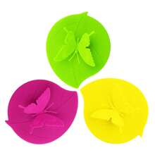 3 Pcs / 6 Pcs Silicone Butterfly Leaves Cup Lid Hot Tea Coffee Mug Cover Suction Seal Anti Dust Universal Glass Ceramic Plastic Cup Cap Accessories
