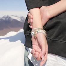 波西米亚风树脂串珠手链表带适用于 Apple Watch Ultra 2/Series 10/9/8/7/SE/6/5/4/3/2 - 可调节轻质波西米亚风格表带适用于 49/45/44/42/41/40/38 毫米女士时尚配饰 - 38-40-41-42毫米(S10) - 查看 2