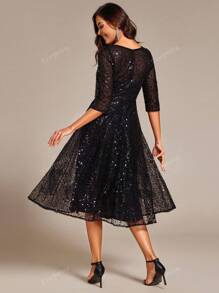 EVER-PRETTY Elegantes Pailletten-Kleid für den Frühling, geeignet für Hochzeitspartys, Abschlussbälle, Dinnerpartys, Feiern, Mutterkleider der Braut, Abendkleider, Galaabende, Festkleider