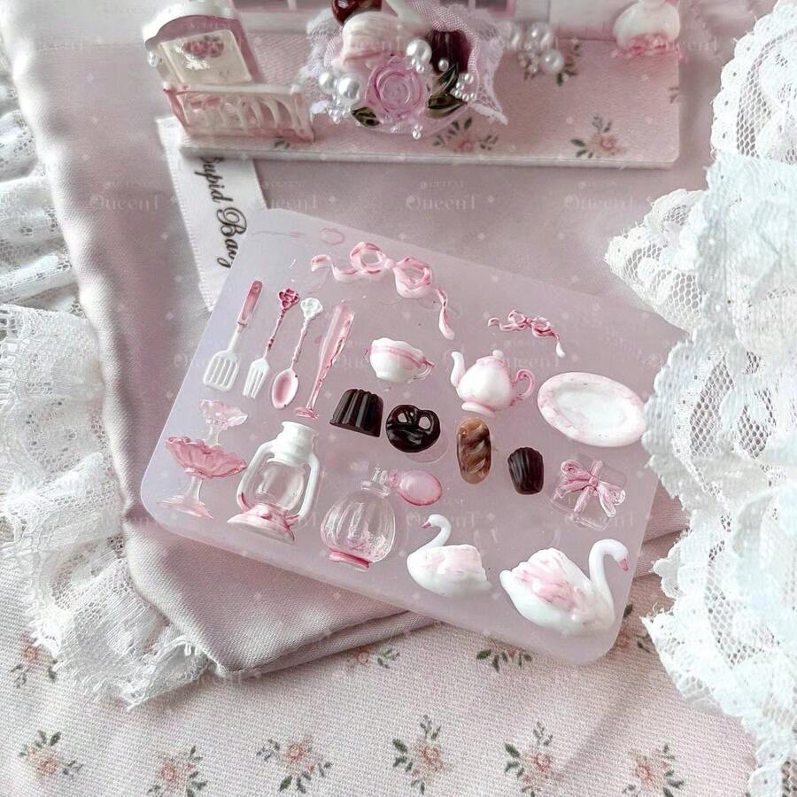 甜点厨具配件 - 树脂铸造模具，硅胶模具，树脂液体铸造模具，树脂钥匙扣硅胶模具，树脂模具 - 矽膠 - 查看 1