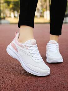 Women's New Fashion Casual Breathable Mesh Patchwork Low-Top Sneakers, Anti-Slip Wear-Resistant Shock-Absorbing Lightweight Running Shoes, Suitable For Outdoor Activities