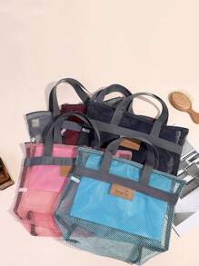 Shower Caddy Portable - Mesh Shower Caddy Bag Clear Bag, Wash Bag Toiletries Bag Basket Tote Tote Bag Durable Clear Bag, Wash Bag Toiletries Bag, Cosmetic Bag, For College Dorm Room Bathroom Gym Camp Quick Dry Shower Bags For Women Men With Hoo Graduation