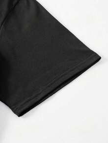 大码女式休闲字母印花 T 恤 LA MAMA MAS BONITA 图案 T 恤女式上衣 - 黑色 - 查看 6