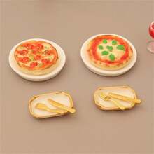 5pcs/Set Realistic Miniature Pizza Model Toys, Fruit Pizza Plate And Tableware Props For Photography Backdrop - Various - View 10