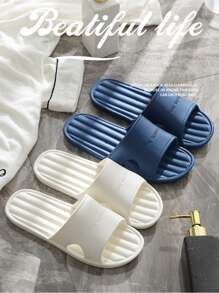 1 par de chanclas femeninas de verano para uso doméstico y baño, antideslizantes, con suela suave, chanclas de pareja de verano para el hogar