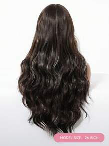 Ava WIGS 26 英寸棕色混合金发挑染假发分层假发女士简约优雅合成假发适合角色扮演日常派对音乐节 ﻿ ﻿