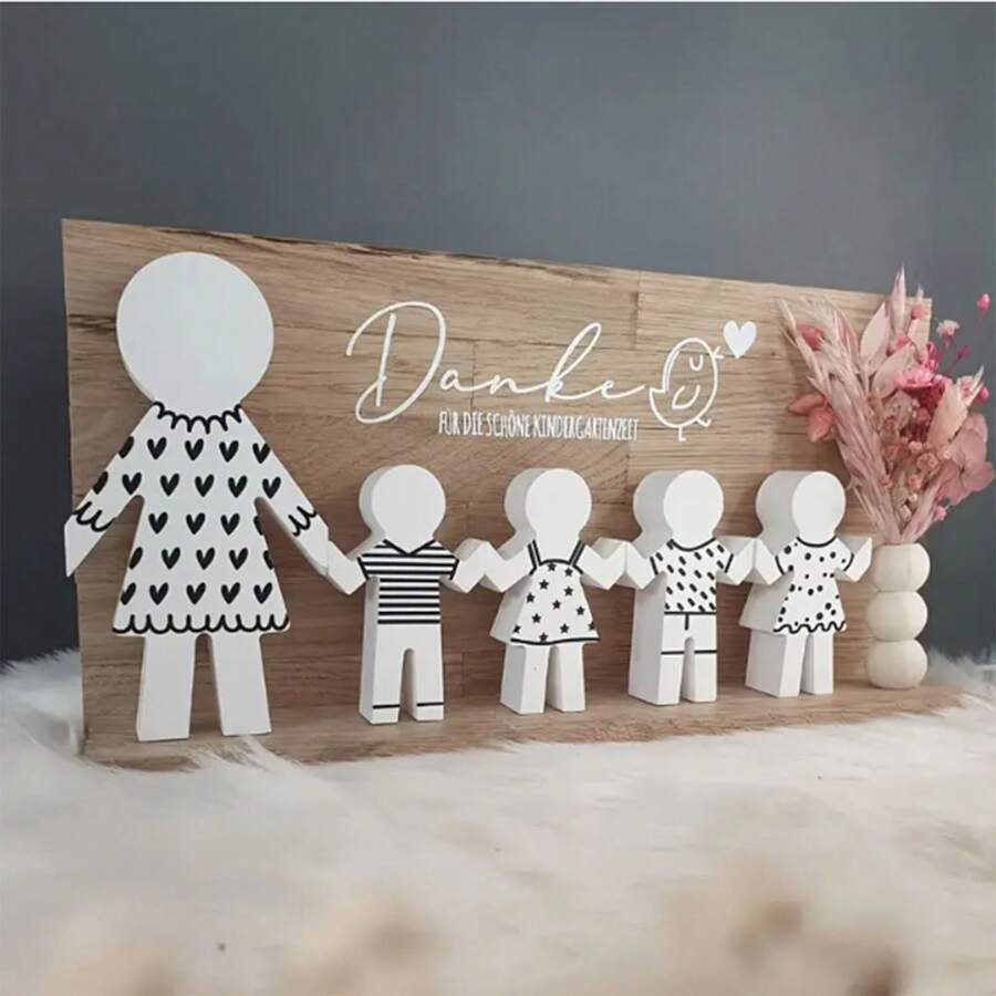 1 قالب عائلي من السيليكون -تصميم يد باليد DIY، مناسب للديكور المكتبي، صناعة الشموع، عطر السيارة، وصناعة الجبس، قابل لإعادة الاستخدام'