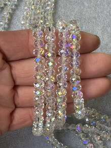 80 Pieces Of 8mm Austrian Quality Shiny Flat Crystal Beads With Holes Suitable For DIY Bracelets And Phone Accessories - Glass Craftsmanship Bead Material