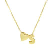 热销黄铜方晶锆石气球泡泡 26 个英文字母名字吊坠项链，时尚