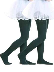 6条/包 女童天鹅绒踩脚裤袜，适合舞蹈训练或日常穿着，无缝设计，柔软透气，四季皆宜