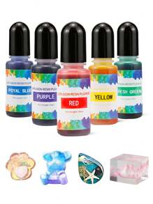 10ml Crystal Resin Epoxy Pigment, 3D Tie Dye Art Color Fluid Pigment For Epoxy Resin/UV Glue Crafts Making