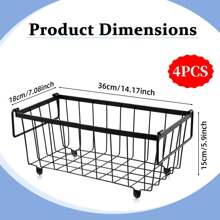 Stackable Freezer Basket With Handles, Refrigerator Storage Basket, Fits 198L Refrigerator Drawer - 4 cái - Xem 3